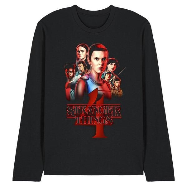 ストレンジャーシングス メンズ ボトムス カジュアルパンツ Stranger Thingstranger Thingseason Four Poster Long Sleeve TS Black ブラ