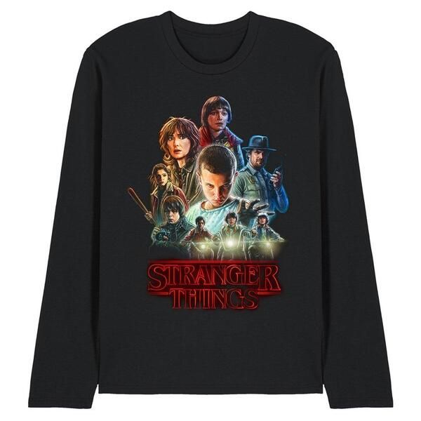 ストレンジャーシングス メンズ トップス シャツ Stranger Thingstranger Thingseasone Poster Long Sleeve TSh Black ブラック