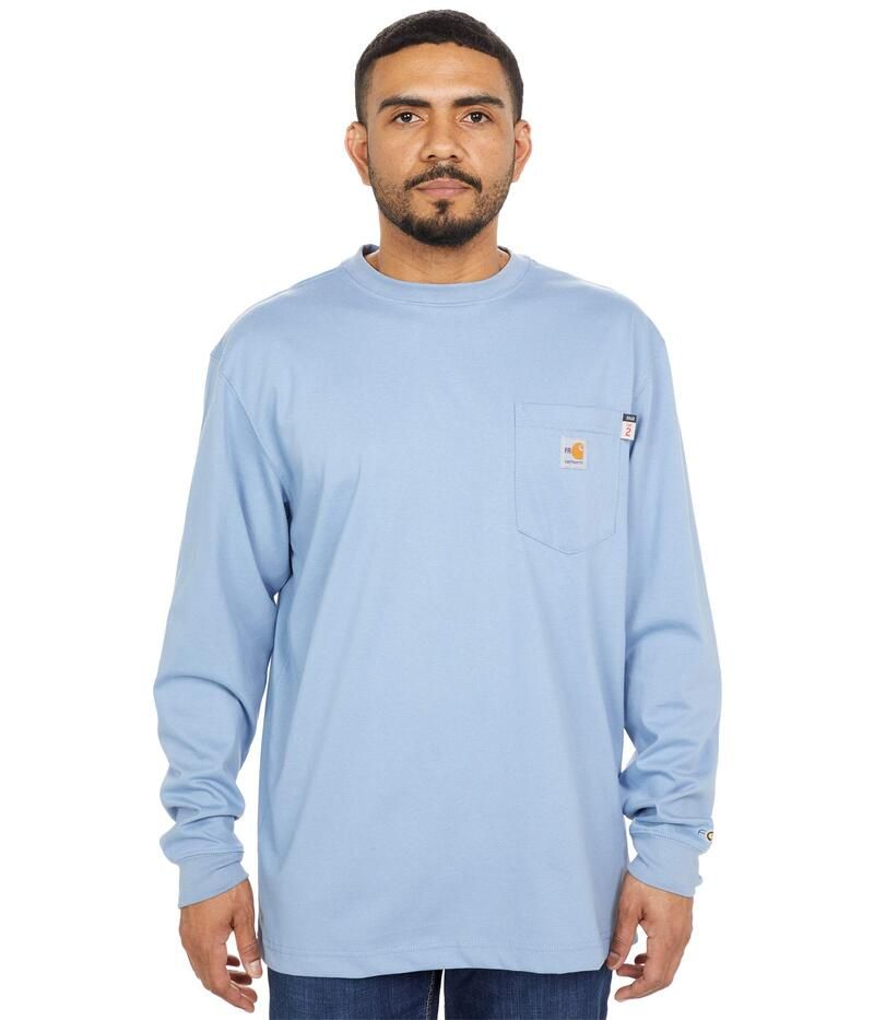 カーハート メンズ トップス シャツ コットン Carhartt FlameResistant ForceR Cotton Long Sleeve TShirt Medium Blue ブルー