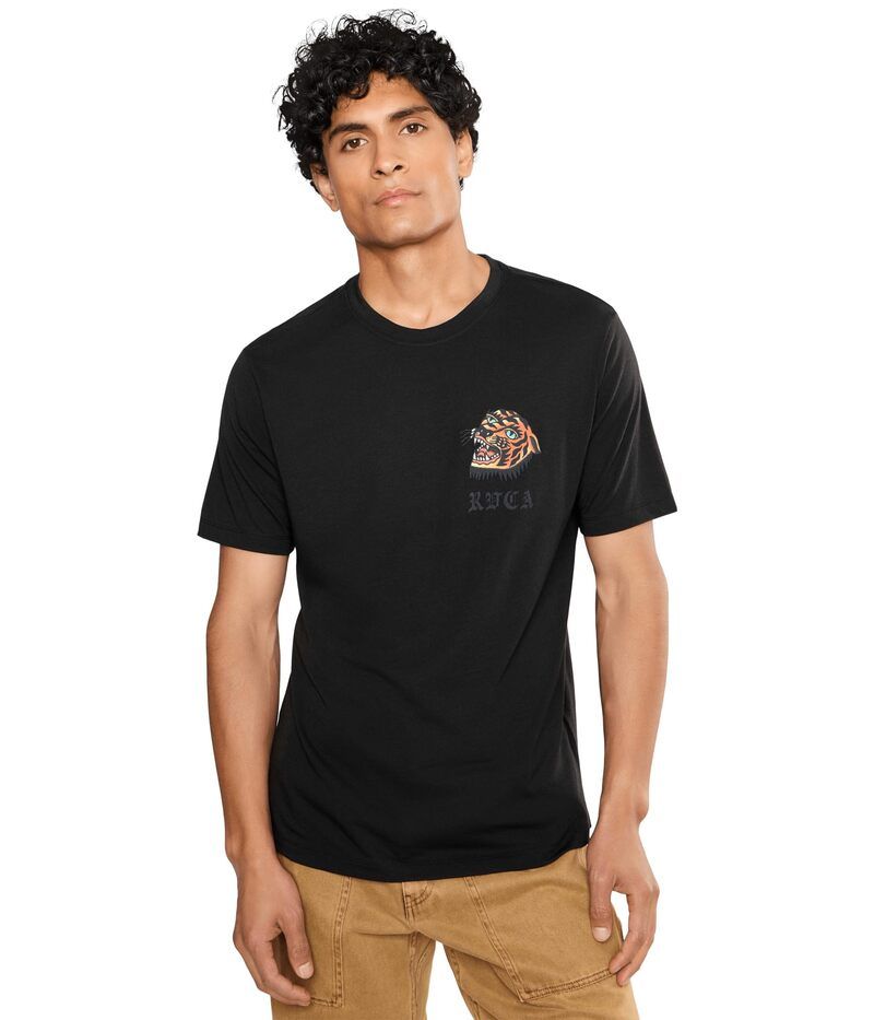 ルーカ メンズ トップス シャツ Rvca Kaleb Tiger Short Sleeve Black ブラック