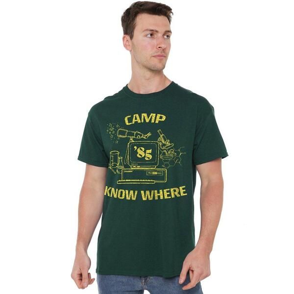 ストレンジャーシングス メンズ トップス Tシャツ Stranger Thingstranger Things Camp Knowhere 1989 TShirt Hunt Green グリーン