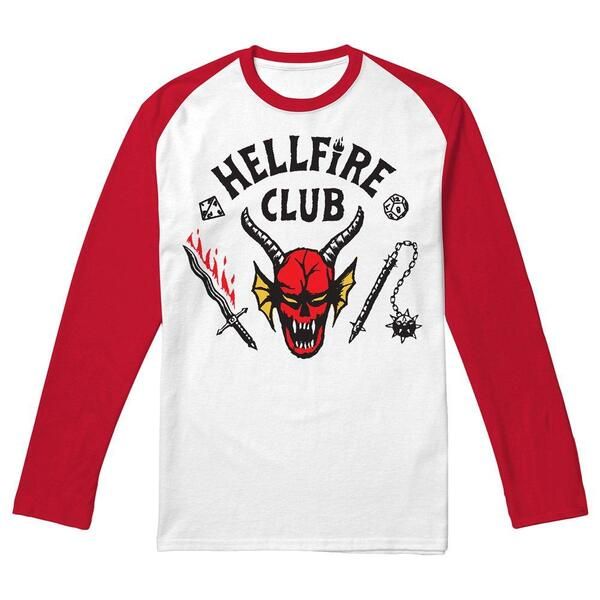 ストレンジャーシングス メンズ トップス Tシャツ Stranger Thingstranger Things Hellfire Club Raglan Ls Long Baseb Multi マルチ