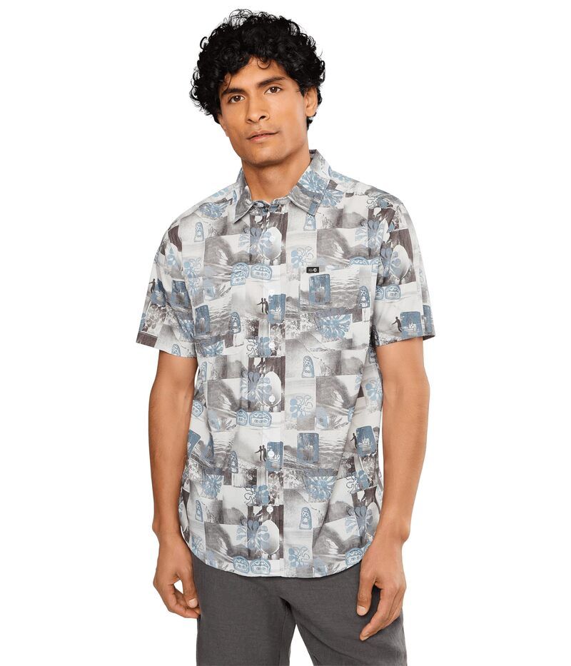 ルーカ メンズ トップス シャツ プリント Rvca Kauai Block Print Collage Mult