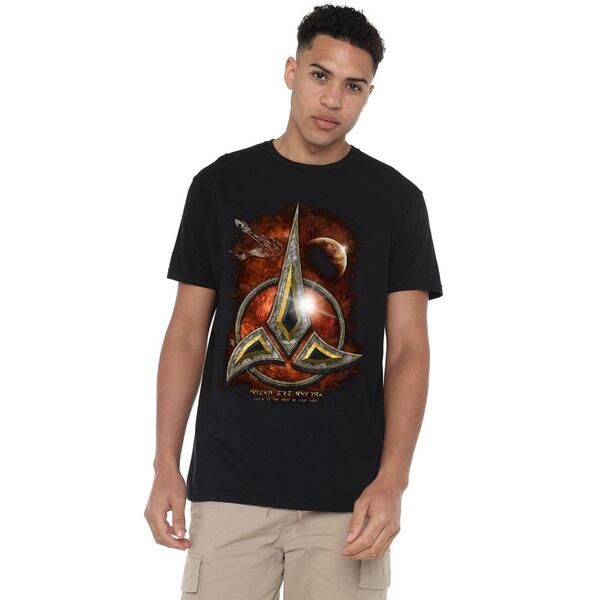 スター・トレック メンズ トップス シャツ Star Trek Star Treklingon Crest Unisex T Shirt Black ブラック