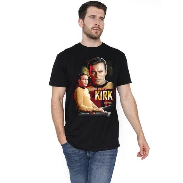 スター・トレック メンズ トップス シャツ キャップ Star Trek Star Trek Captain Kirk T Shirt Black ブラック