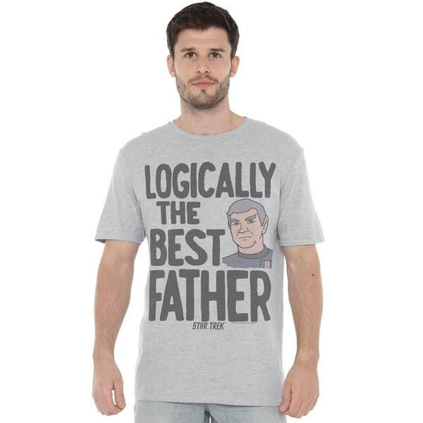 スター・トレック メンズ トップス Tシャツ Star Trek Star Trek Star Trek Logically The Best Father T Sh Light Grey グレー