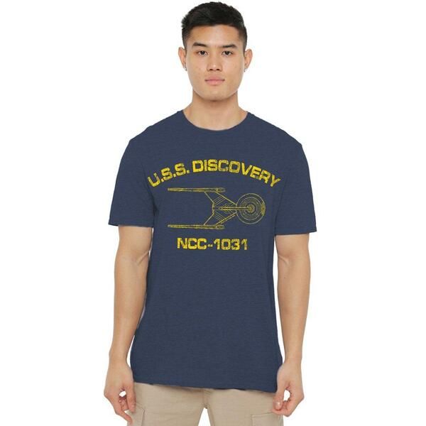 スター・トレック メンズ トップス Tシャツ Star Trek Star Trek Discovery Athletic TShirt Navy ネイビー