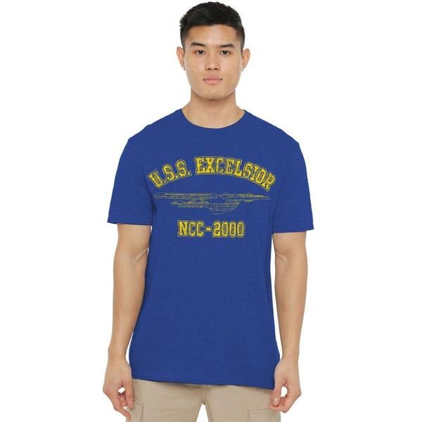 スター・トレック メンズ トップス シャツ Star Trek Star Trek Excelsior AthleticT Shirt Royal ブルー