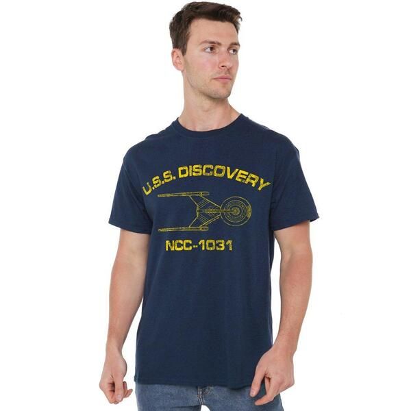 スター・トレック メンズ トップス Tシャツ Star Trek Star Trek Discovery Athletic Unisex T Sh Navy ネイビー