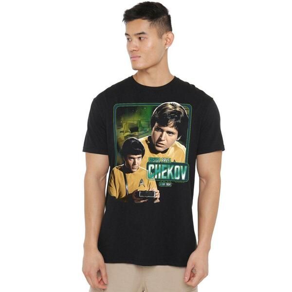 スター・トレック メンズ トップス シャツ Star Trek Star Trek Ensign Chekov T Shirt Black ブラック