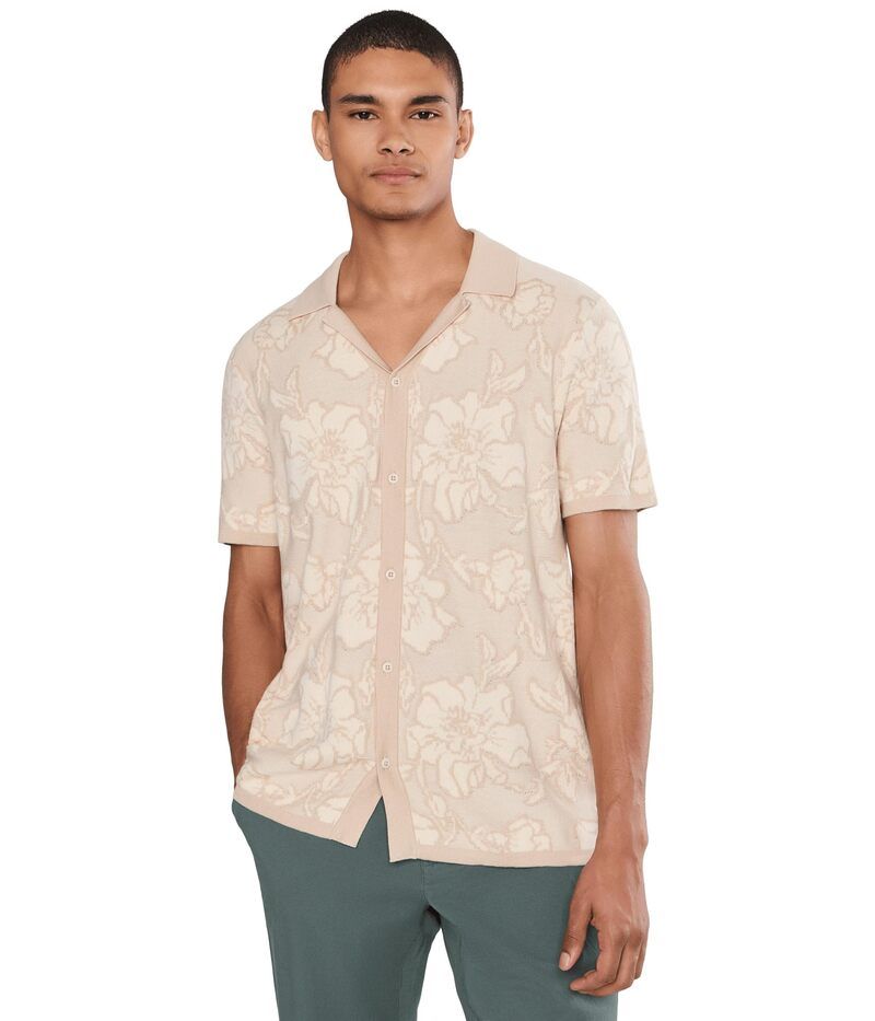 ボノボス メンズ トップス シャツ セーター Bonobos Hudson Cabana Sweater Polo Beige Cotton Fl ベージュ