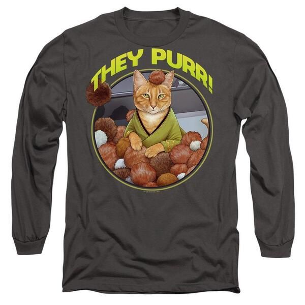 スター・トレック メンズ トップス Tシャツ Star Trek Star Trek The Purr Long Sleeve TShirt Charcoal チャコール