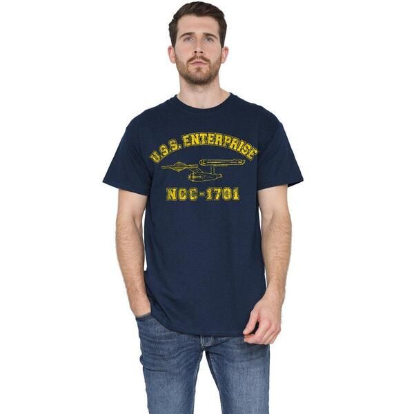 スター・トレック メンズ トップス シャツ Star Trek Star Trek Enterprise Athletic T Shirt Navy ネイビー