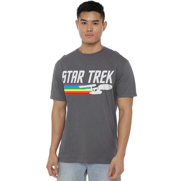 スター・トレック メンズ トップス Tシャツ Star Trek Star Trek Rainbow Trail TShirt Charcoal チャコール