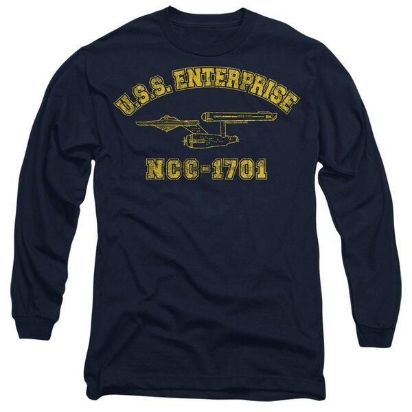 スター・トレック メンズ トップス Tシャツ Star Trek Star Trek Enterprise Athletic Long Sleeve TShirt Navy ネイビー