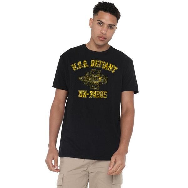 スター・トレック メンズ トップス Tシャツ Star Trek Star Trek Defiant Athletic TShirt Black ブラック