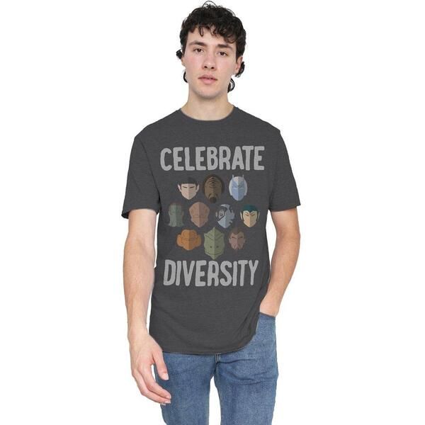 スター・トレック メンズ トップス Tシャツ Star Trek Star Trek The Celebrate Diversity TShirtCharcoal チャコール