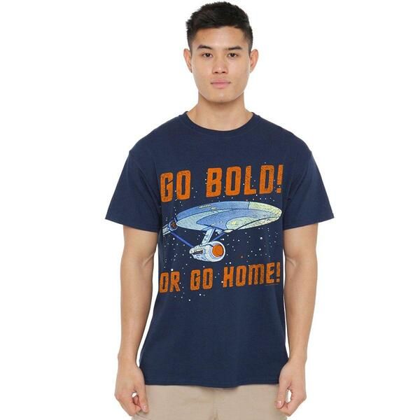 スター・トレック メンズ トップス シャツ Star Trek Star Trek Go Bold Unisex T Shirt Navy ネイビー