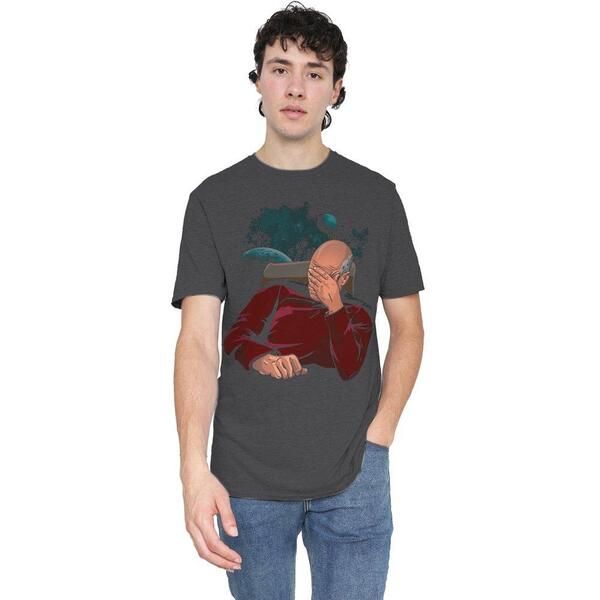 スター・トレック メンズ トップス Tシャツ Star Trek Star Trek FacepalmAdult Heather Charcoal チャコール