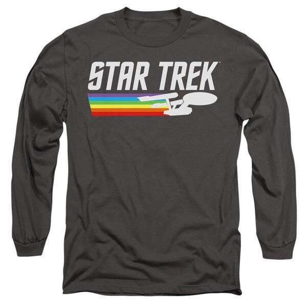 スター・トレック メンズ トップス シャツ Star Trek Star Trek Rainbow Trail Mens Long Sleeve T ShirtCharcoal チャコール