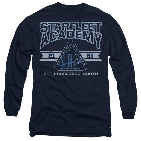 スター・トレック メンズ トップス Tシャツ Star Trek Star Trek Starfleet Academy Earth Long Sleeve TSh Navy ネイビー