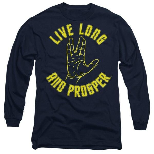 スター・トレック メンズ トップス Tシャツ Star Trek Star Trek Live Long Hand Long Sleeve TShirt Navy ネイビー