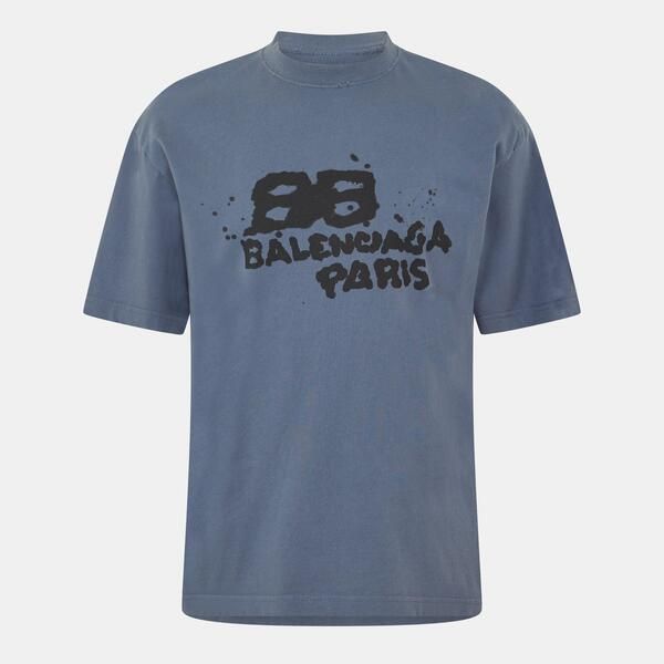 バレンシアガ メンズ トップス Tシャツ レギュラーフィット Balenciaga Mens Regular FitShirt BlueBlack ブラック