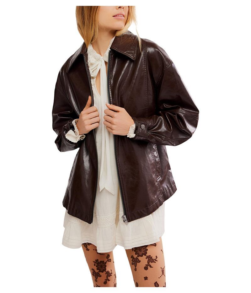 フリーピープル レディース アウター コート レザー ジャケット Free People We The Free Sloane Vegan Leather Jacket Chocolate チョコレー