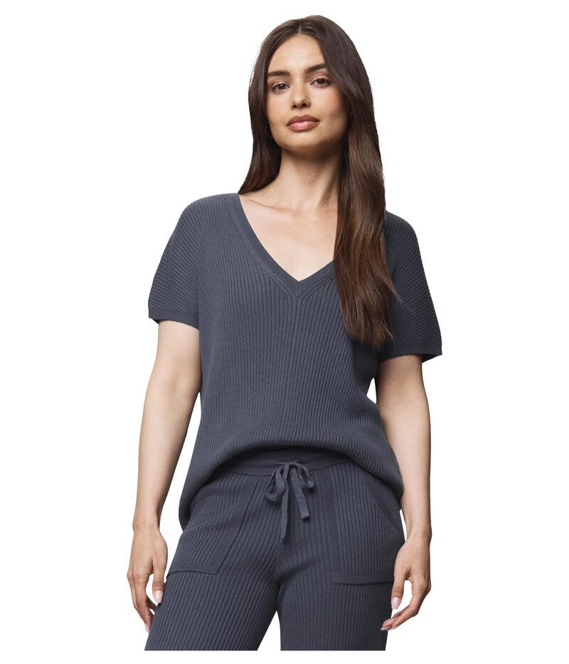 スプレンディット レディース アウター ニット・セーター Vネック Splendid Georgie Vneck Sweater Ice Navy ネイビー