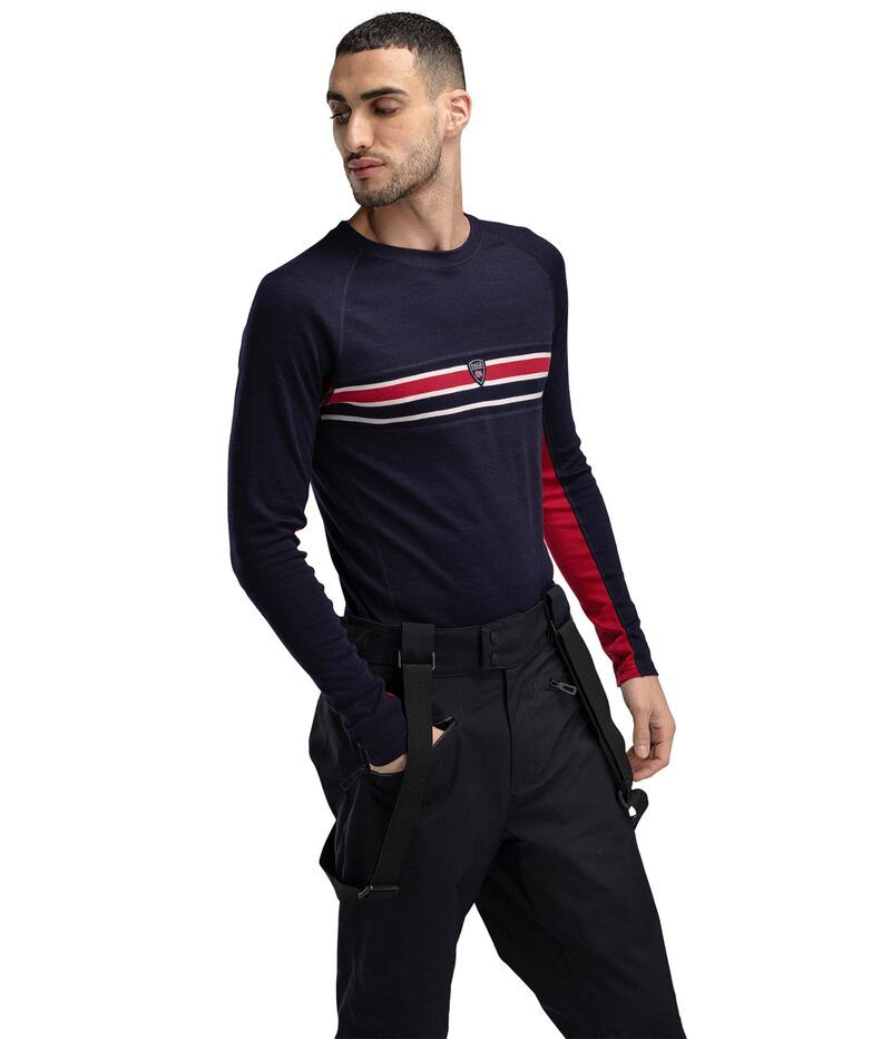 ダールオブノルウェイ メンズ トップス シャツ クルーネック Dale of Norway Aksla Baselayer Crew Neck NavyRedOffWh ネイビー