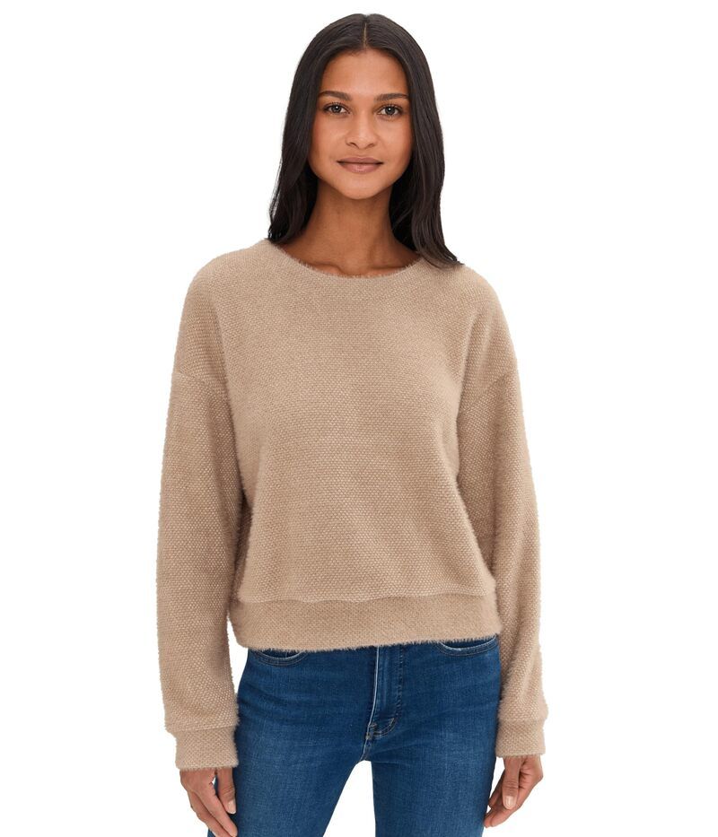 スプレンディット レディース アウター ニット・セーター クルーネック Splendid Fallon Fuzzy Crew Neck Macchiato