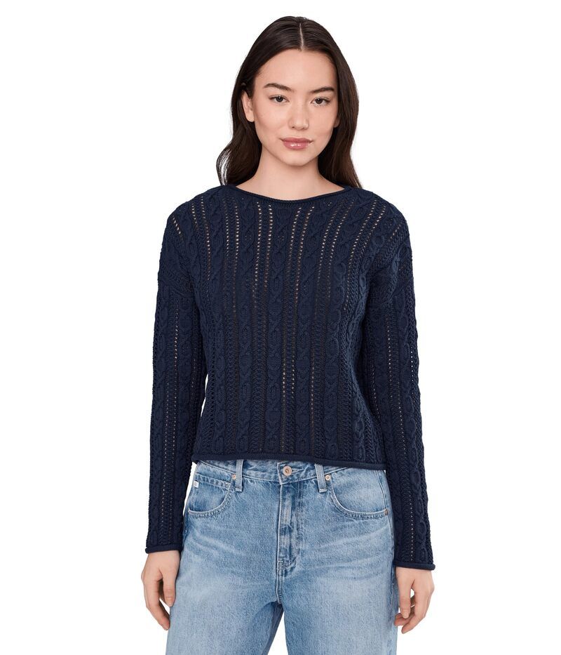 スプレンディット レディース アウター ニット・セーター Splendid Brennan Sweater Navy ネイビー