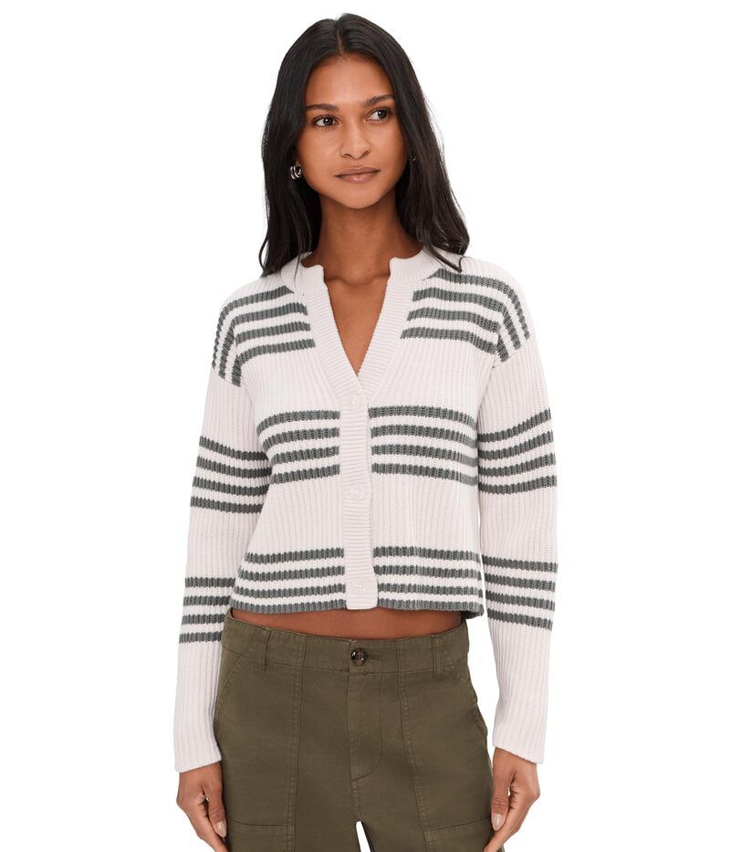 スプレンディット レディース アウター ニット・セーター カーディガン Splendid Alexandra Stripe Cardigan MoonstoneSoft ストライプ