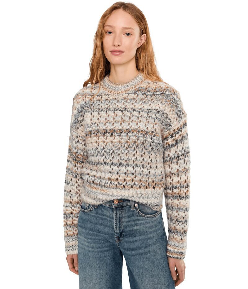 メイドウェル レディース アウター ニット・セーター Madewell Fawn Open Stitch Stripe Pullover Sandstone Space ストライプ
