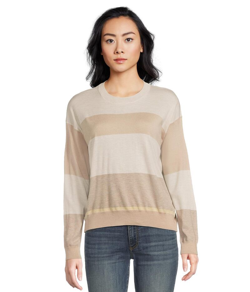 スプレンディット レディース アウター ニット・セーター Splendid Georgie Strp Sweater Pale Oak Heathe