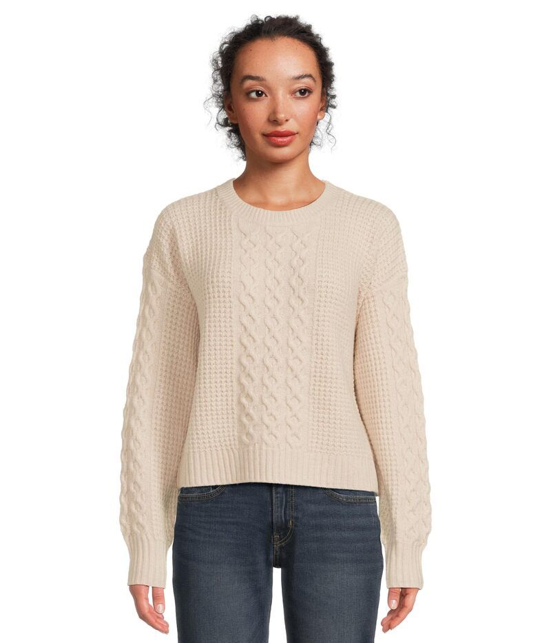 スプレンディット レディース アウター ニット・セーター Splendid Celeste Cable Sweater Pale Oak Heathe