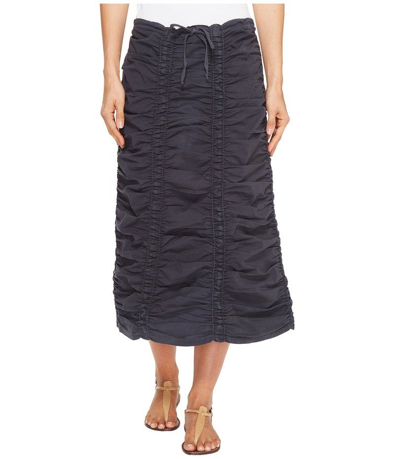 エックスシーブイアイ レディース ボトムス スカート XCVI Stretch Poplin Double Shirred Panel Skirt Charcoal チャコール