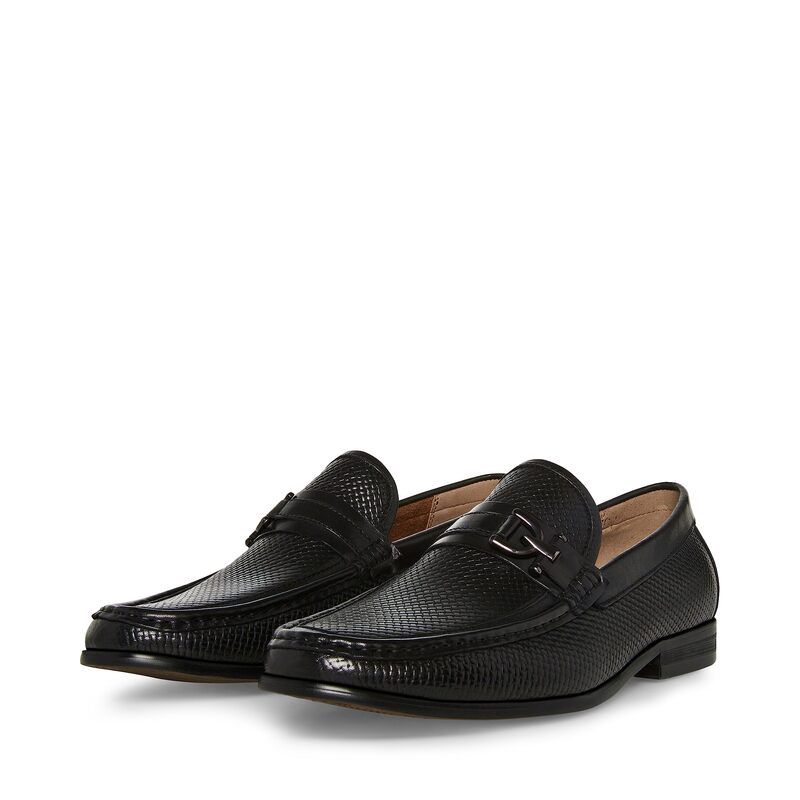 スティーブ マデン メンズ シューズ スリッポン・ローファー Steve Madden Chivan Black Leather ブラック