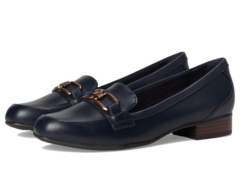 クラークス レディース シューズ スリッポン・ローファー Clarks Juliet Echo Navy Leather ネイビー