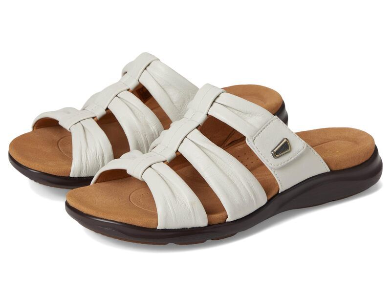 クラークス レディース シューズ サンダル Clarks Kitly Slide Cream Leather クリーム