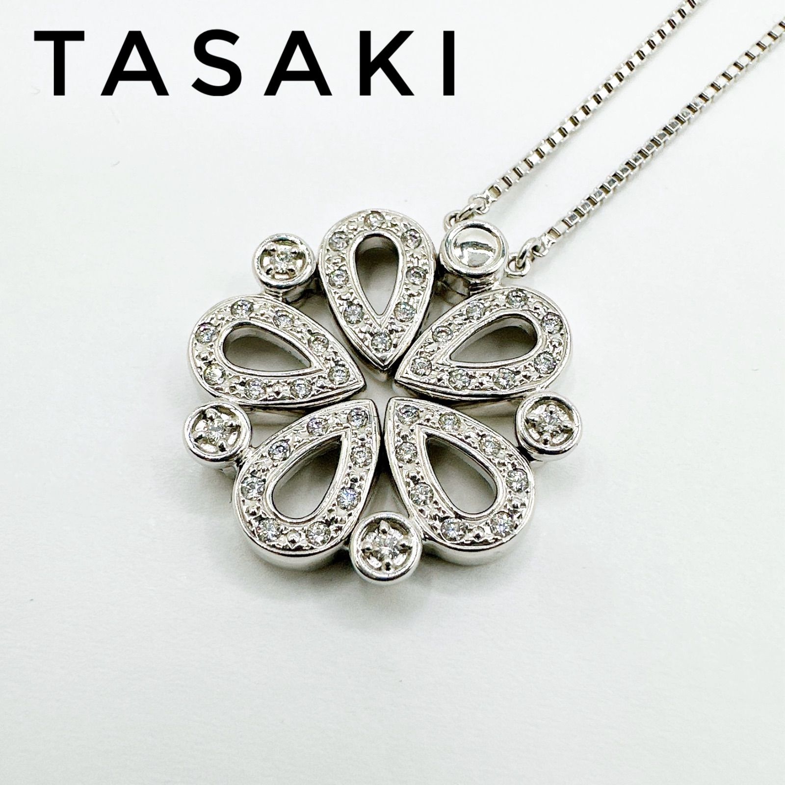 美品?TASAKI ダイヤモンド ホワイトゴールド ネックレス 約43㎝ Y