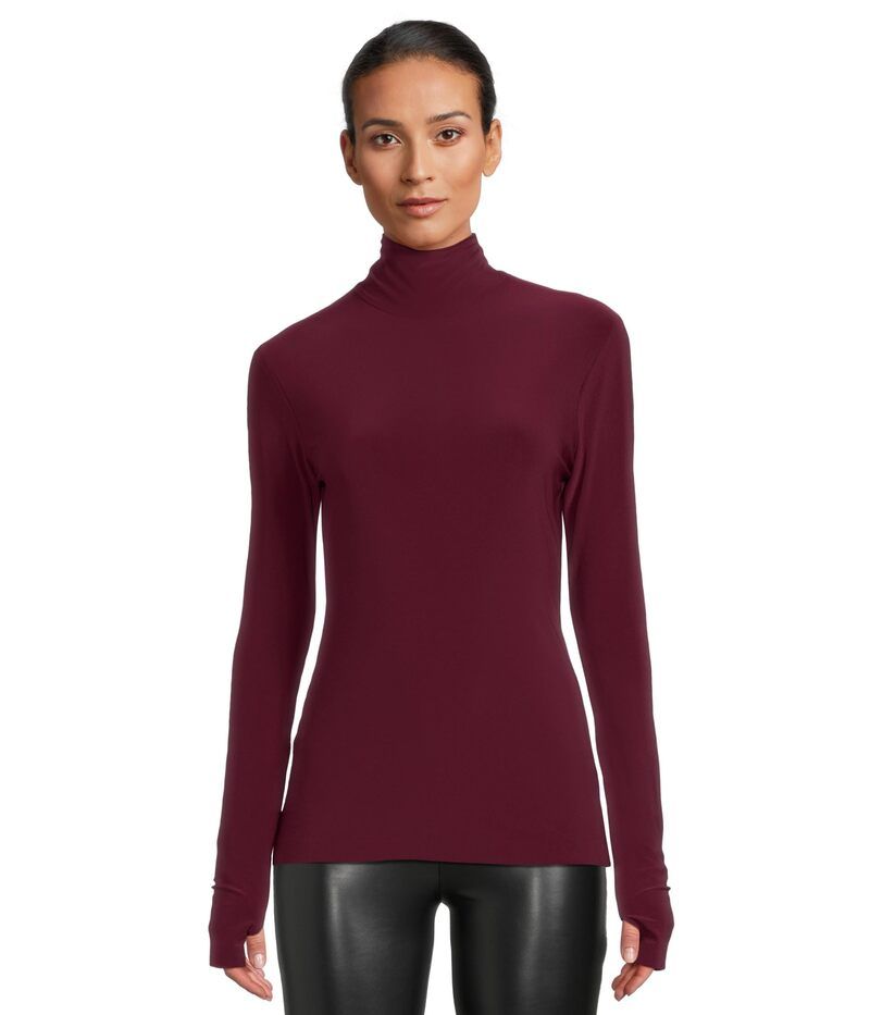 ノーマカマリ レディース アウター ニット・セーター スリムフィット Norma Kamali Slim Fit Long Sleeve Turtle Toplum プラム