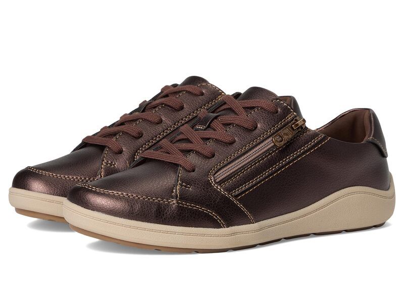 クラークス レディース シューズ スニーカー Clarks Bryianne Bayla Bronze Metallic Leather メタリック