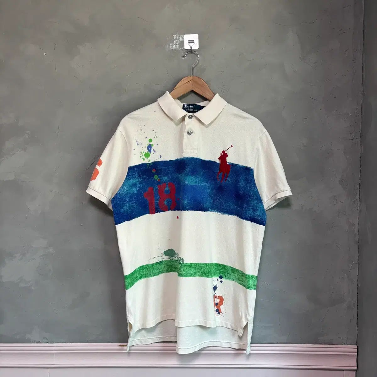 ポロ ラルフローレン ビックポニー カラーTシャツ 半袖 アイボリー