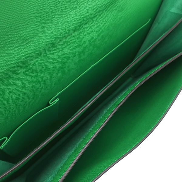 エルメス HERMES ブリーフケース サックアデペッシュ 38 ヴォーエプソン バンブー シルバー金具 緑 ビジネスバッグ T 【保存袋】【中古】