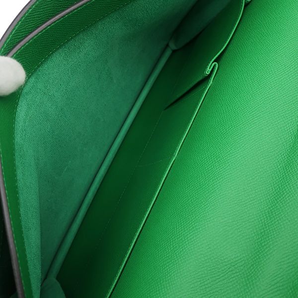エルメス HERMES ブリーフケース サックアデペッシュ 38 ヴォーエプソン バンブー シルバー金具 緑 ビジネスバッグ T 【保存袋】【中古】