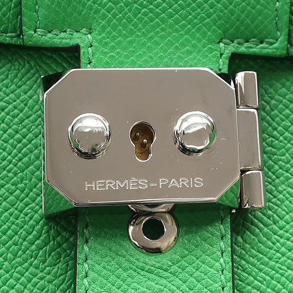エルメス HERMES ブリーフケース サックアデペッシュ 38 ヴォーエプソン バンブー シルバー金具 緑 ビジネスバッグ T 【保存袋】【中古】