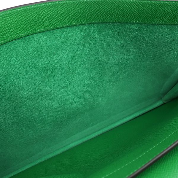 エルメス HERMES ブリーフケース サックアデペッシュ 38 ヴォーエプソン バンブー シルバー金具 緑 ビジネスバッグ T 【保存袋】【中古】