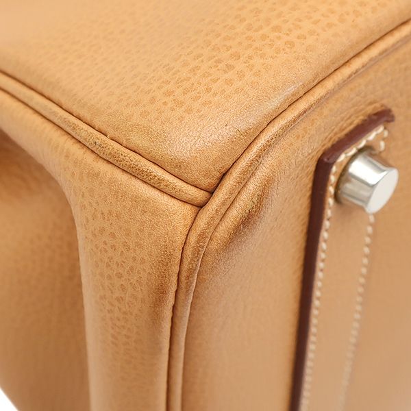 エルメス HERMES ハンドバッグ バーキン35 レザー ヴァッシュリエージュ ナチュラル シルバー金具 茶 □J【中古】