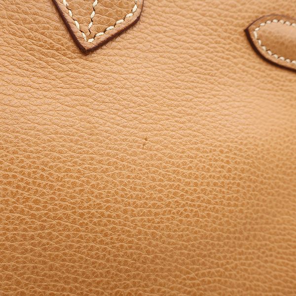 エルメス HERMES ハンドバッグ バーキン35 レザー ヴァッシュリエージュ ナチュラル シルバー金具 茶 □J【中古】